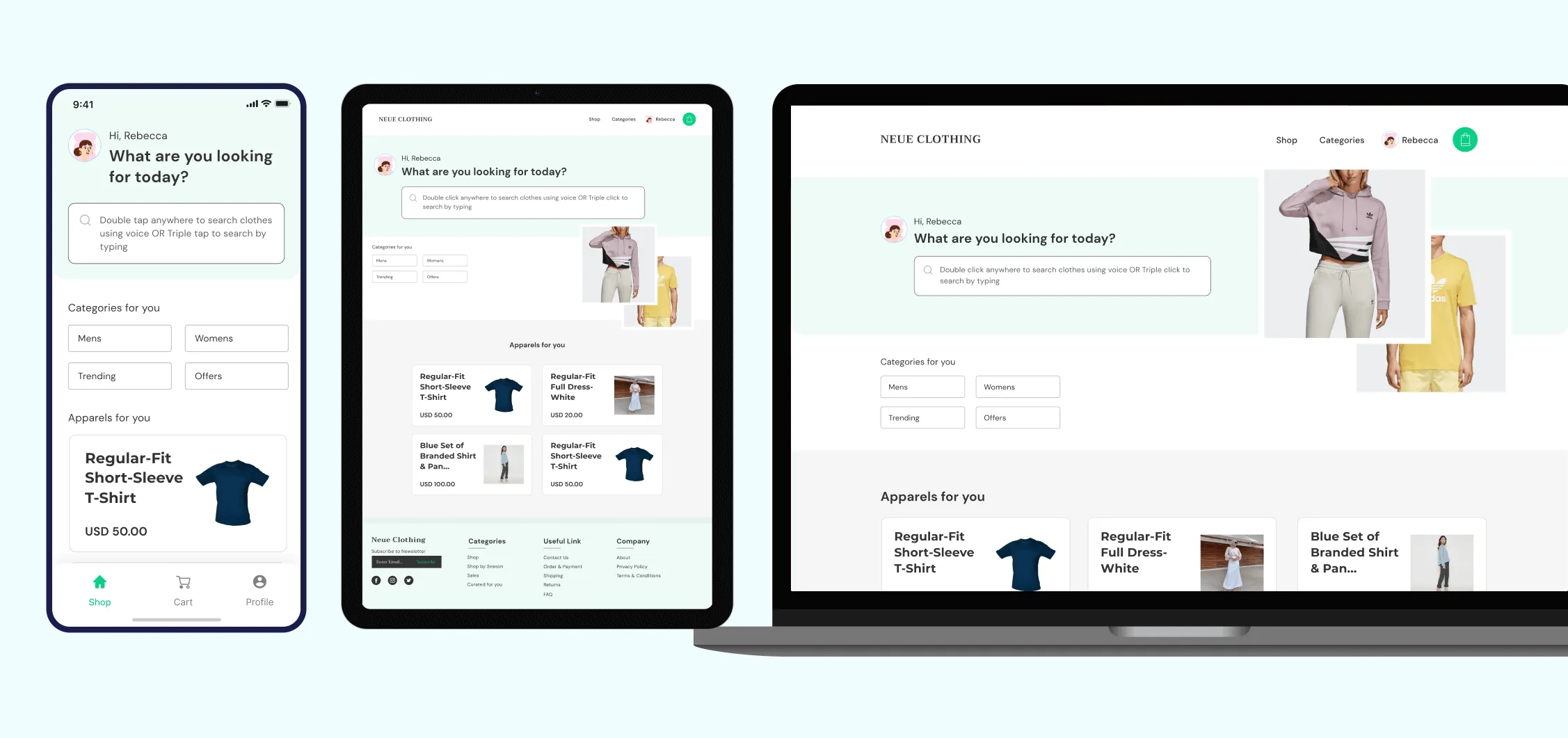 Neue clothing responsive design