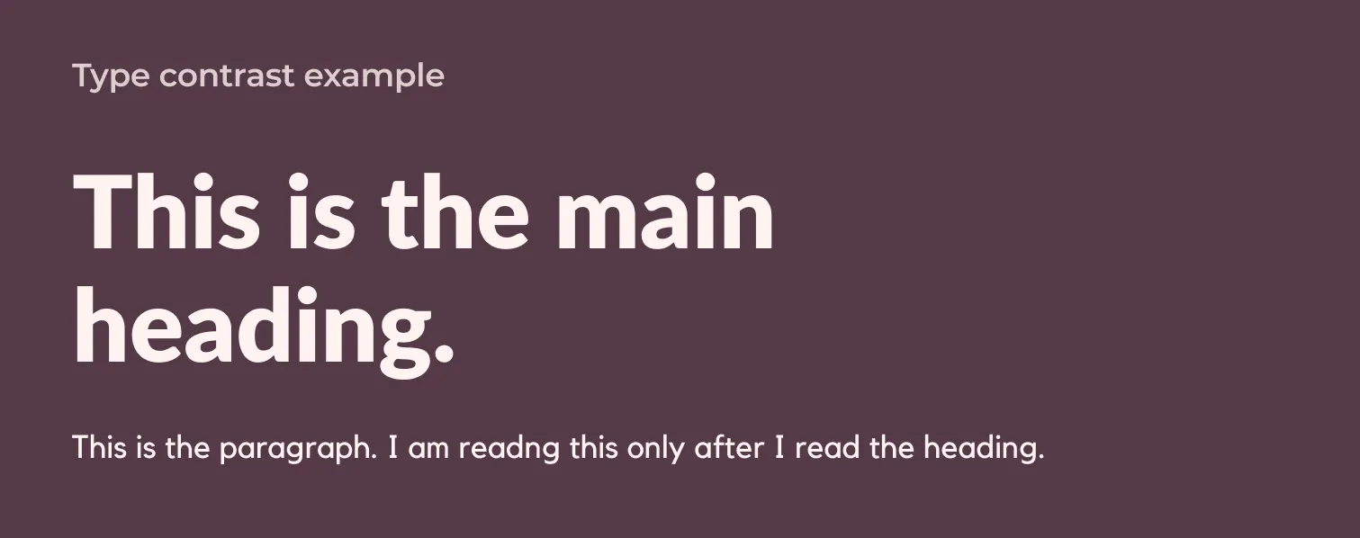 contrast in design using type, text, font or typography