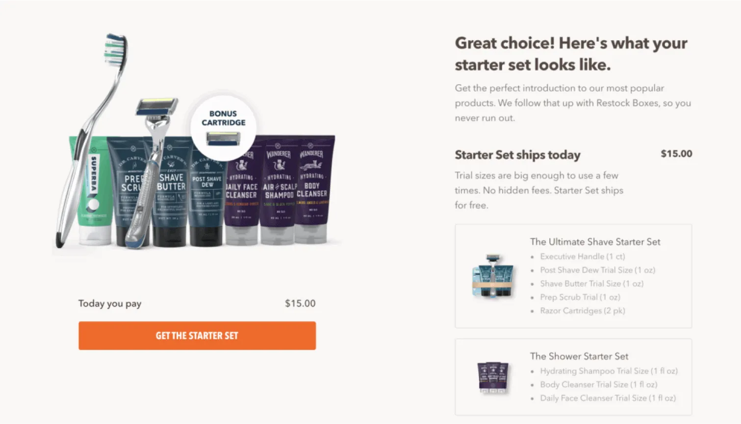 Emphasis dollar shave club
