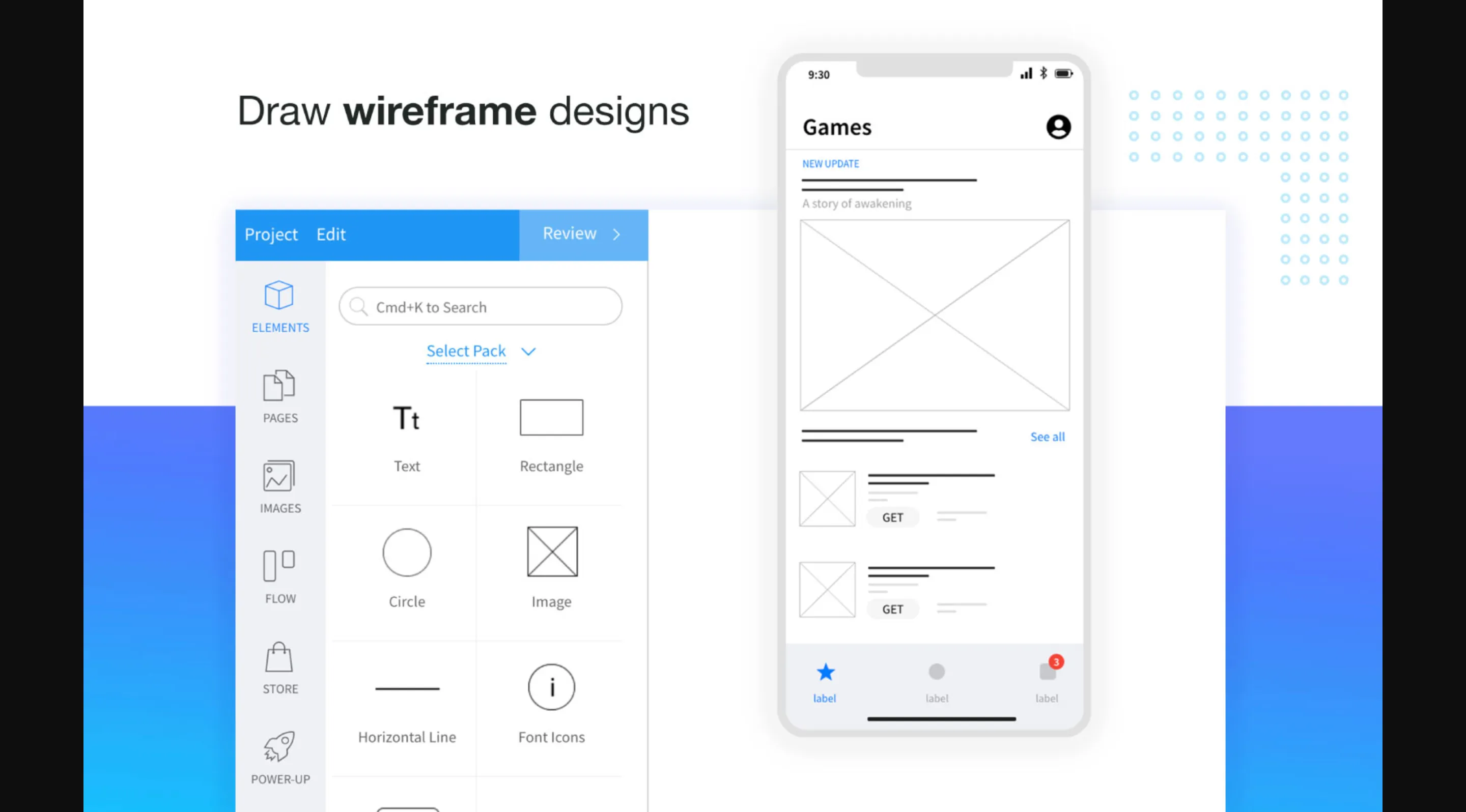 mock flow wireframe and ui ux design tool