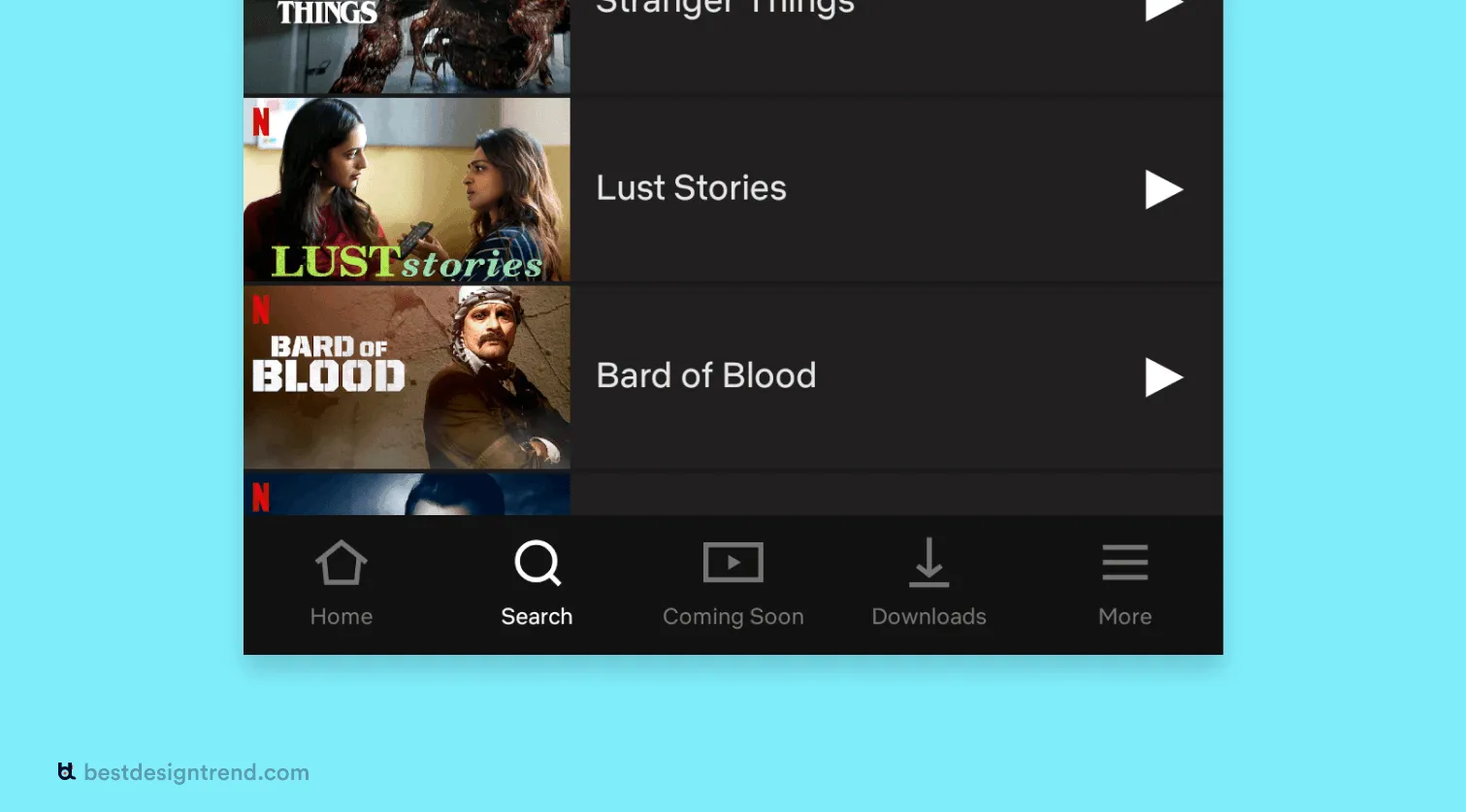 20% of features in navigation and 80% in hamburger menu