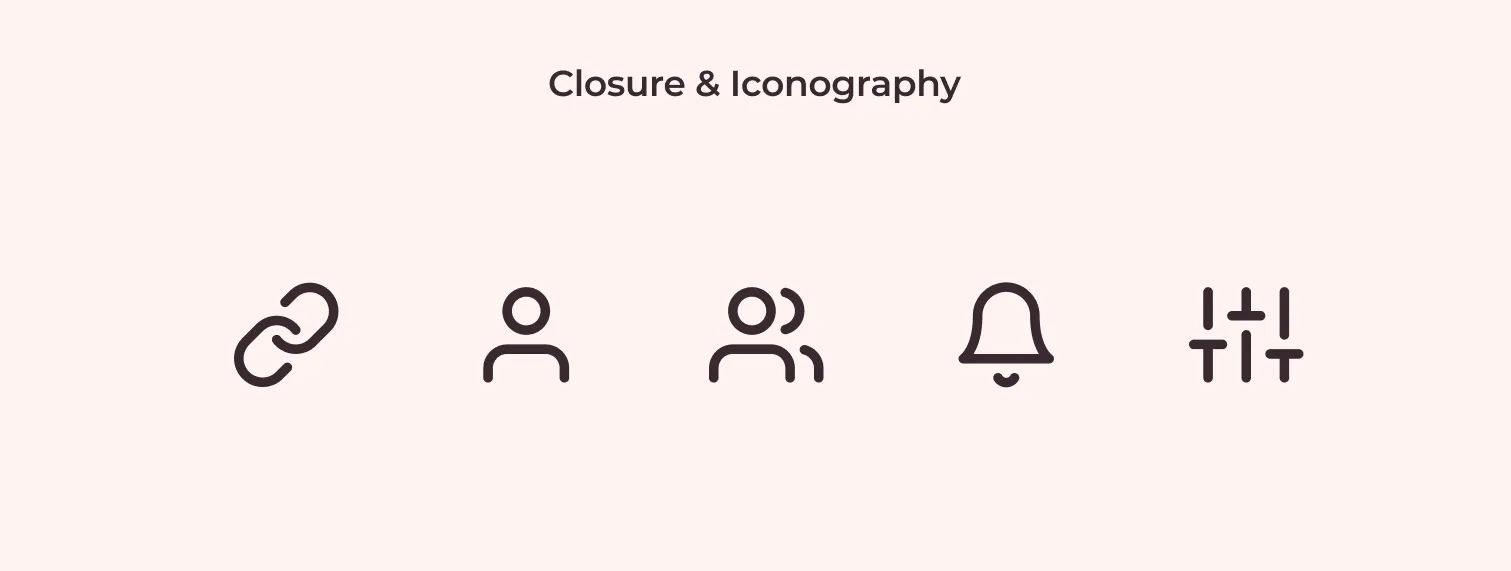 Closure example in iconography: how feather icons use this principle to leverage being tiny